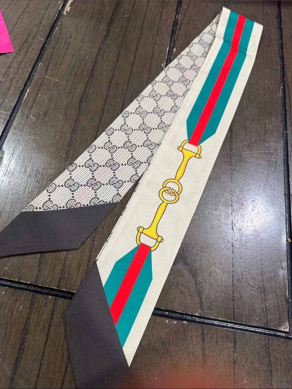 Silk-Blend Men's Neck Scarf in Beige, Teal & Red
